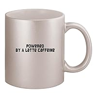 Powered By A Latte - Ceramic 11oz Silver Coffee Mug