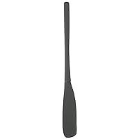 Tovolo Flex-Core All-Silicone Long-Handled Jar Scraper Spatula, Angled Turner Head, Kitchen Tool With Flat Back & Curved Front for Scooping & Scraping, Charcoal