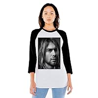 Unisex Kurt Cobain Raglan Baseball T-Shirt 3/4 Sleeve Mens Womens