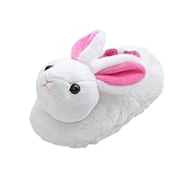 Childrens Girl Cotton Slippers Cute Stereoscopic Rabbit Warm Indoor Non Slip Cotton Slippers House Slippers for Kids