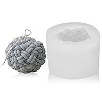 TOPYS Woolen Ball Candle Mold Silicone, 3D Knot Candle Molds for Candle Making, DIY Ball of Yarn Design Aroma Candles Wax Soap Polymer Clay Plaster Epoxy Resin Molds for Home Decor Gifts