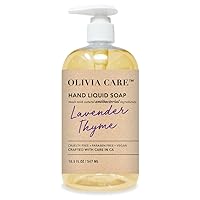 Olivia Care Antibacterial Hand Soap - Infused with Sage & Tea Tree Oil & Lavender Thyme Fragrance, Cleansing, Germ-Fighting, Moisturizing Hand Wash for Kitchen & Bathroom - 18.5 fl oz