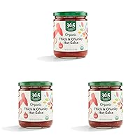 365 by Whole Foods Market, Organic Thick & Chunky Hot Salsa, 16 Ounce (Pack of 3)
