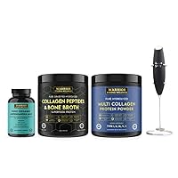 WSW Peptides Bone Broth and Hydrolized Multicollagen with Organic Ashwagandha Bundle by Warrior Strong Wellness