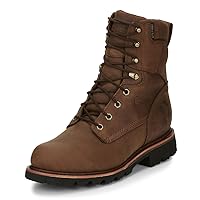 Chippewa Mens Super Dna 8 Inch Waterproof Soft Toe Work Safety Shoes Casual - Brown