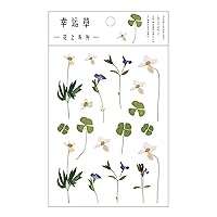 Plant Sticker DIY Handmade Label Sticker Scrapbook Sticker Flowers Leaves Decoration Sticker Diary Album Sticker