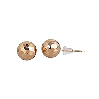 14K Gold 6MM Diamond Cut Ball Stud Earrings