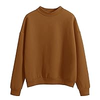 Womens Sweatshirt Solid Color Sweatshirts Oneck Custom Logo Knitted Pullovers Thick Autumn Loose Plus Size Hoodies