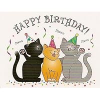 Happy Birthday Cats ~ Edible Cake Topper