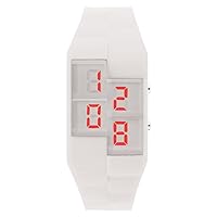 Digiko Men's Quartz Watch with White Dial Digital Display and White Silicone Strap 47102/W
