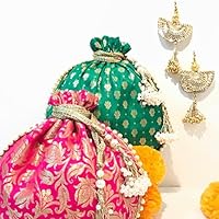 Brocade Potli makes a perfect gives away gifts for all festive celebration, set of 10 pieces