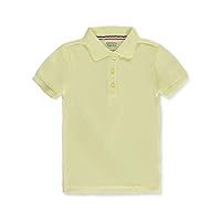 French Toast Girls' Picot Collar S/S Polo - Yellow, 18/20
