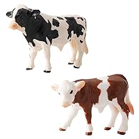 BESTOYARD 1 Set 2pcs Cow Toy Ornament Childrens Toys Playset Farm Animal Toys Toy Adornment Cow Figures for Chinese Zodiac Statue Miniature Ox Figure The Cow Resin Solid