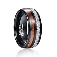 Wood Anel Masculino Meteorite Electric Black Men Tungsten Ring Wedding Jewelry