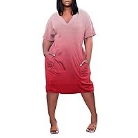 FQZWONG Womens Maxi Dress with Pockets Summer Casual Oversized Plus Size T-Shirt Dress for Beach Vacation Party Club Night