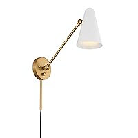 Kichler, Sylvia 1 Light Wall Sconce in White and Natural Brass, 52485NBRW