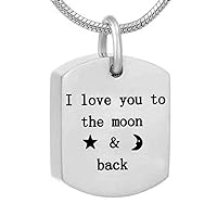misyou I Love You to The Moon and Back Cremation Jewelry for Ashes Necklace Ashes Holder Memorial Keepsake Jewelry