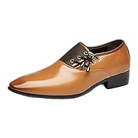 Men's Dress Shoes Wide Width Size 13 Men's Business Attire Casual Shoes British Mens Light Brown Business Casual Shoes