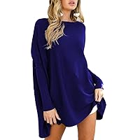 Women's Turtleneck Oversized Batwing Sleeves Loose Pullover Fleece Dress Leggings Top