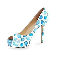 Reindee Lusion Womens High Stiletto American Flag Printed Peep Toe Sexy Sandals Heels Pumps Shoes