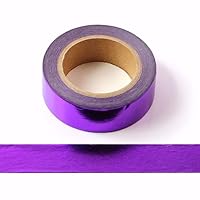Syntego Solid Foil Washi Tape Decorative Self Adhesive Masking Tape 15mm x 10 Meters (Dark Purple)