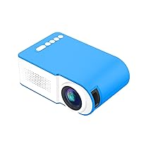 Mini Projector, 1080P HD Supported Portable Video Projector, 30,000 Hours Led Lamp, 60'' Projection Display, Compatible with HDMI VGA USB DVD for Home Entertainment (Color : Blue)