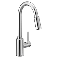 Moen Genta LX Chrome Single-Handle Modern Kitchen Faucet with Pull Down Sprayer, Reflex Docking Head, Faucet for Kitchen Sink, Laundry, Utility, Bar has Power Boost for a Faster Clean, 7882