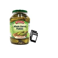 Hengstenberg German Pickles Barrel Pickles 57.5 ounce with Date Opened Jar Stickers