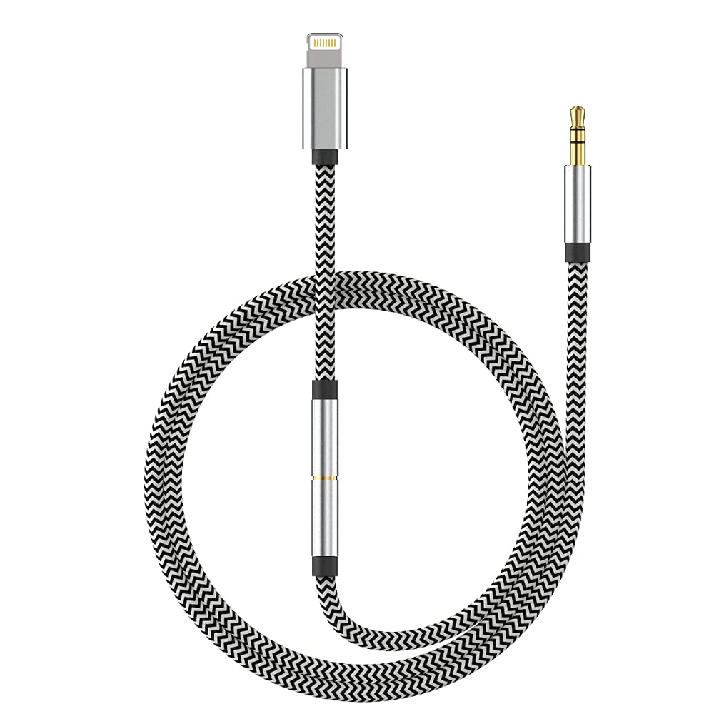 Aux Cord for iPhone, [Apple Mfi Certified] 3-in-1 iPhone Headphones Jack iPhone to car 3.5mm Aux Cord, Lightning to aux Adapter Compatible with iPhone 14/14Pro/13/13 Pro/13 Pro Max/12
