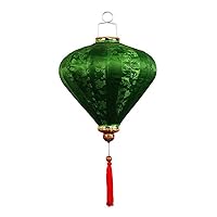 14 Inches Green Diamond Shaped Cloth Lantern Festival Decorative Outdoor Hanging Paper Lantern Chinese Style Wedding Props Lampshade