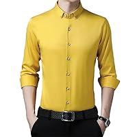 Men Shirt Spring Autumn Solid Blouse Men's Dress Shirts Long Sleeve Casual Shirts Male Tops