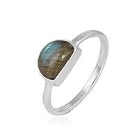 Labradorite Ring in 925 Sterling Silver Boho Jewelry for Girls and Women