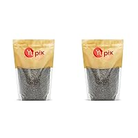 Yupik Chia Seeds, Natural Black, 2.2 lb, Whole Raw Superfood, Neutral Flavor, Quick Gel, Sprouts Easily, Versatile Seed, Convenient Bulk Packaging (Pack of 2)