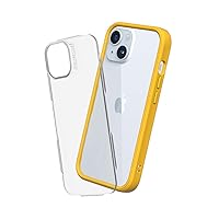 RhinoShield Modular Case Compatible with [iPhone 15] | Mod NX - Customizable Shock Absorbent Heavy Duty Protective Cover 3.5M / 11ft Drop Protection - Yellow