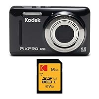 KODAK PIXPRO Friendly Zoom FZ53 Digital Camera (Blue) with 16GB Card Bundle (2 Items)