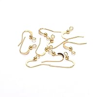 100Pcs 19 * 18mm Gold Flat French Earring Hooks Earwire Dangle Earring Components Hooks Twist Ear Hook Clasps Earring Wires Findings for DIY Jewelry Making (Gold)
