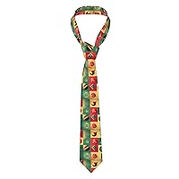 Men'S Skinny Tie Fashion Red Stripe Printed Necktie Formal Tie, For Wedding Dances, Gifts