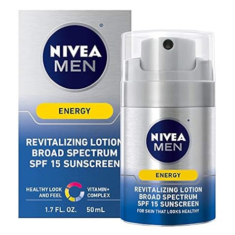 NIVEA Men Energy Lotion - Broad Spectrum SPF 15 Sunscreen for Face - 1.7 Fl. Oz. Bottle