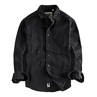 Retro Male Cargo Shirt Jacket Canvas Cotton Military Casual Work Mens Tops Clothing -