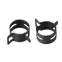 uxcell Steel Band Clamp 19mm Inner Dia Fit 19.5-20.2mm OD Hose Spring Band Type Action Fuel Line Silicone Tube Clip Clamp Black 10Pcs
