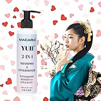 Macaria Yuii Biotin Keratin Collagen Hair Shampoo Conditioner 2 in 1 Anti-Hair Fall, Anti-Dandruff Thickening and Growth Support Best Hair Care for Women And Men Sulfate Free by Japanese Technology