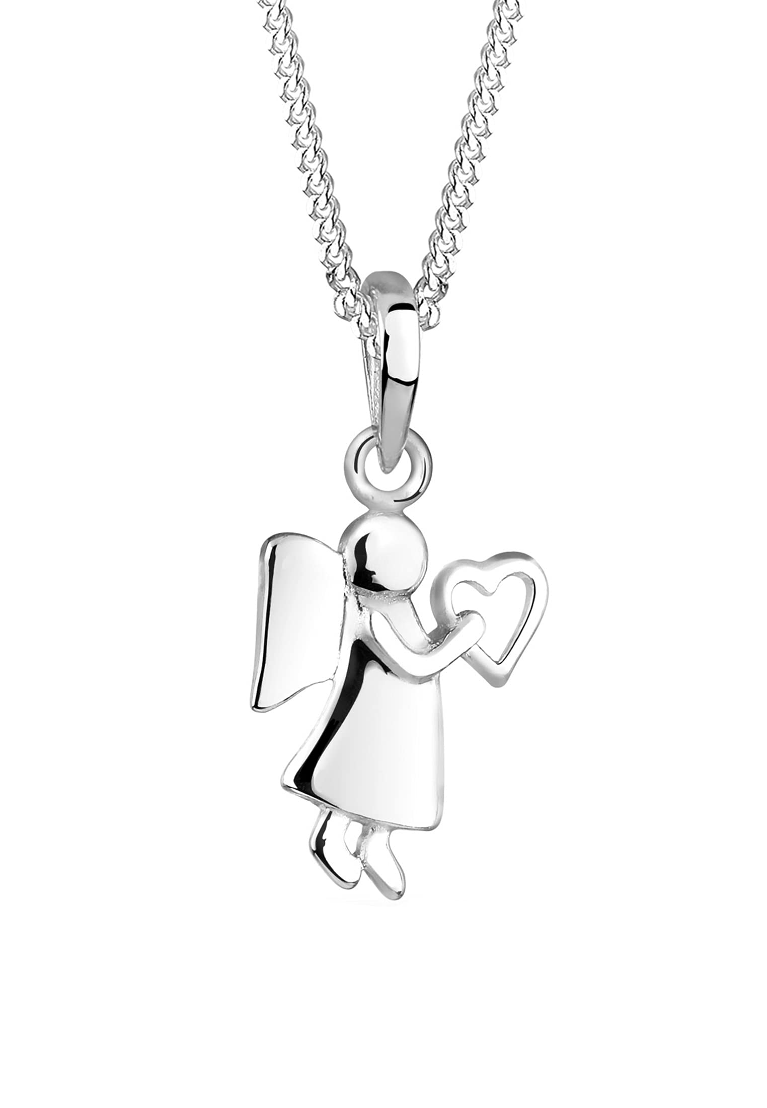 Elli Halskette Damen Halskette mit Engel und Herz Symbol Talisman Schutzengel in 925 Sterling Silber