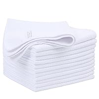 SINLAND Waffle Washcloths Microfiber Facial Cloths Soft Makeup Remover Cloths Ultra-thin Quick-drying Exfoliating 12 Pack White