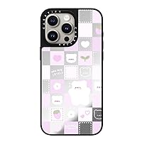 CASETiFY Mirror iPhone 15 Pro Max Case [Reflective / 4.9ft Drop Protection/Compatible with Magsafe] - Lovely Mochi Checkers - Silver on Black