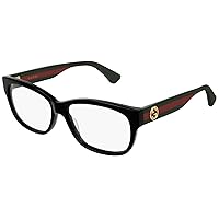 Gucci GG 0278O 011 Black Plastic Rectangle Eyeglasses 55mm, 55-15-145