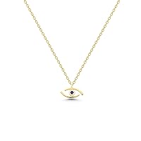 Eye Necklace, 14K Real Gold Evil Eye Necklace, Minimalist Gold Evil Eye Necklace, Dainty Custom Eye Necklace, Valentines Day Gift