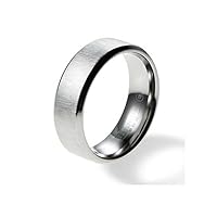 6mm Titanium Ring for Couples Brushed Center Polished Edge Comfort Fit Size 6-12 Plus Engraving Service