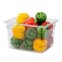 Restaurantware Met Lux 1/2 Size Food Storage Container 1 8 Inch Deep Proofing Box - Rectangle Graduated Measurements Clear Plastic Food Grade Storage Container Dishwashable Lids Sold Separately