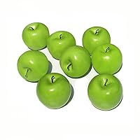 Fake Fruit Artificial Apples for Home Kitchen Table Basket Decoration 8pcs (Green Apples)