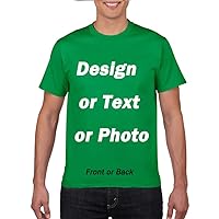 BaronHong Custom T Shirts for Business,Birthday,Graduation,10 Shirt Colors Available,Add Any Image & Text Black